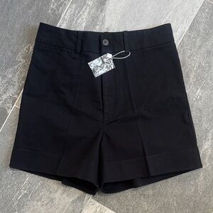 Elegant High Waist Black Women's Shorts